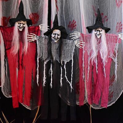 Witch Hanging Ghost Three-piece Set Halloween Decoration Witch Ghost Hanging Ghost Secret Room Scene Decoration Photography Props