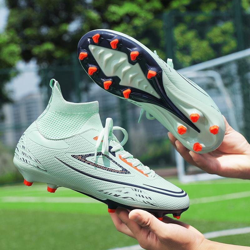 Unisex High-top Soccer Shoes for Adult Students with The Option of Studded or Long Studs Available In 4 Colors Sole Spikes