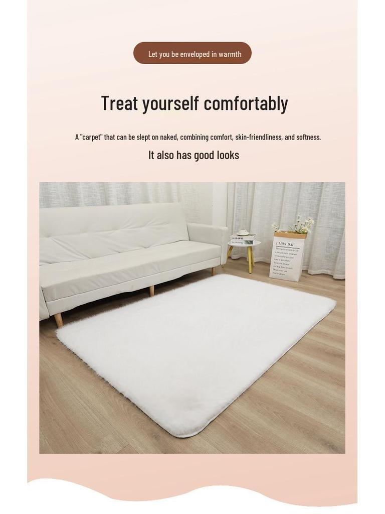 Washable Faux Fox Fur Rug for Home - Living Room, Bedroom, Entrance, or Kid's Room.