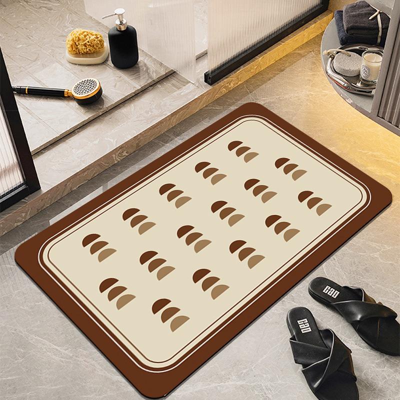 Retro and Minimalist Bathroom Absorbent Pad Entrance Non Slip Rug Bohemian Geometric Pattern Home Decoration