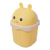 Mini Trash Can, Cute Desktop Wastebasket, With Lid, Office, Kids Room Yellow Rabbit
