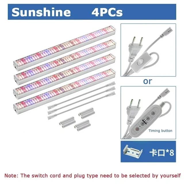 Newest 1/2/4/6PCS Full Spectrum LED Growing Lights for Greenhouse Plants Veg Flowers Fill Light Soilless Cultivation Lamps Hot