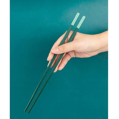 1/2/5 paia di bacchette riutilizzabili verdi antiscivolo bacchette in lega per la casa set cibo cinese giapponese coreano sushi tagliatelle