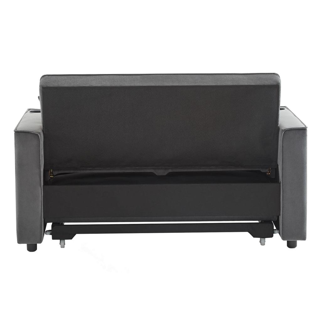 Schlafsofa Flieks, 2-Sitzer Sofa mit Bettkasten, Verstellbarer Rückenlehne