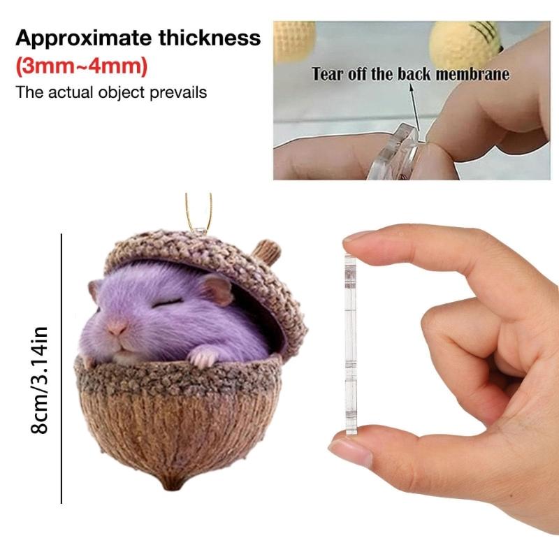 Acrylic Animal Ornaments Glossy Finish and Lightweighted for Christmas Tree Decors Festival Atmosphere Family Gatherings