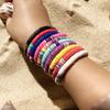 Boho-mehrfarbiges Freundschafts-Polymer Clay Armband für Damen mit Strandstil-Gummizug Armband