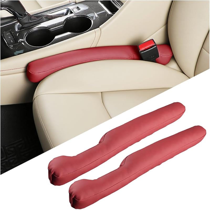 2PCS Leather Car Seat Gap Filler, Vehicle Crevice Plug Fill The Gap Between Seat & Console Stop Things From Dropping, Automotive Drop Blocker Catcher