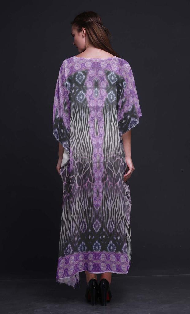 Phagun Giraffe & Zebra Animal Skin Beach Kaftan Bikini Cover up Womena    s Maxi Dress Long