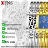 Oufanni Retro Square Leopard Print Women's Waterproof Quartz Watch