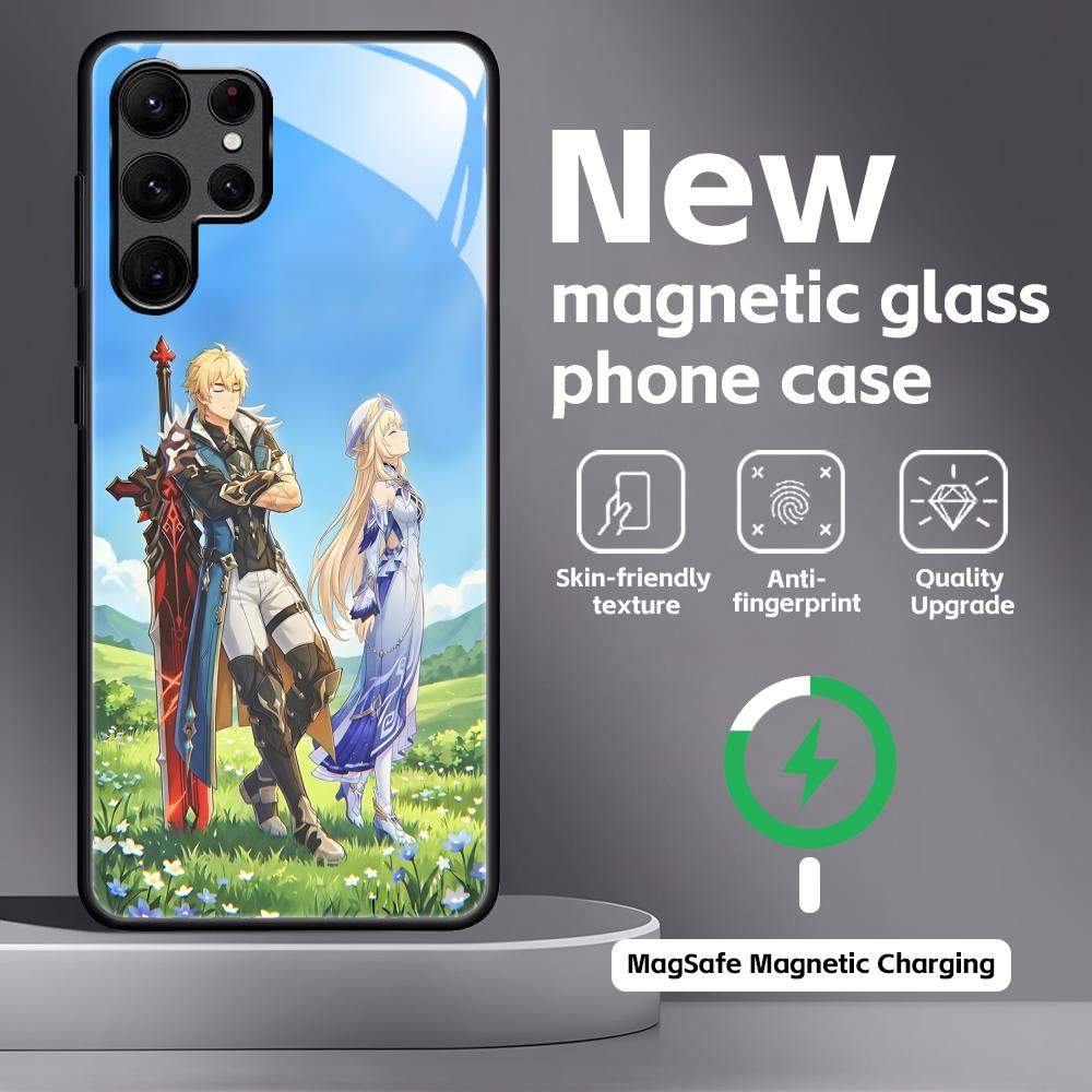 Genshin Impact Varka Phone Case For Samsung S26 S25 S24 S23 S22 S21 Plus Ultra Note20 Glass Magnetic Case