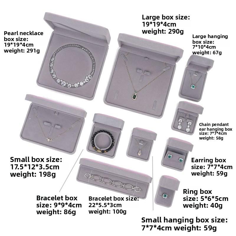 High-end rounded velvet jewelry box, jewelry ring box, pearl necklace and earrings box, bracelet jewelry packaging box