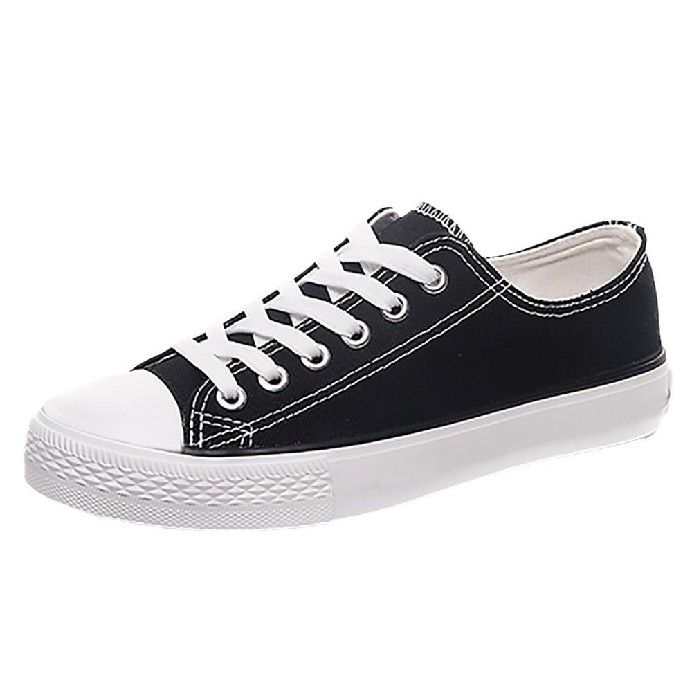 2025 Frühling Sommer Studentenschuhe Damen Canvas Freizeitschuhe Damen Canvas Schuhe Schnürung vorne Atmungsaktiv Angebot Damenschuhe