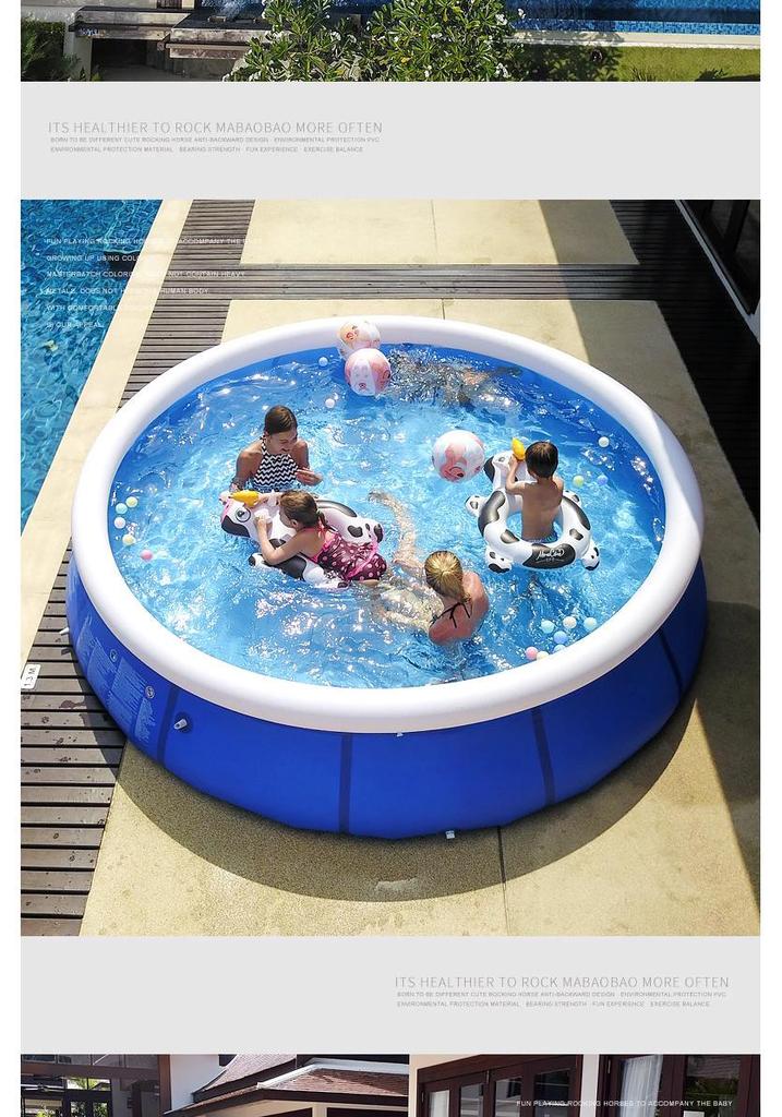 Extra-Large Inflatable Family Pool for Kids and Adults - Thickened, Foldable, Indoor/Outdoor Use