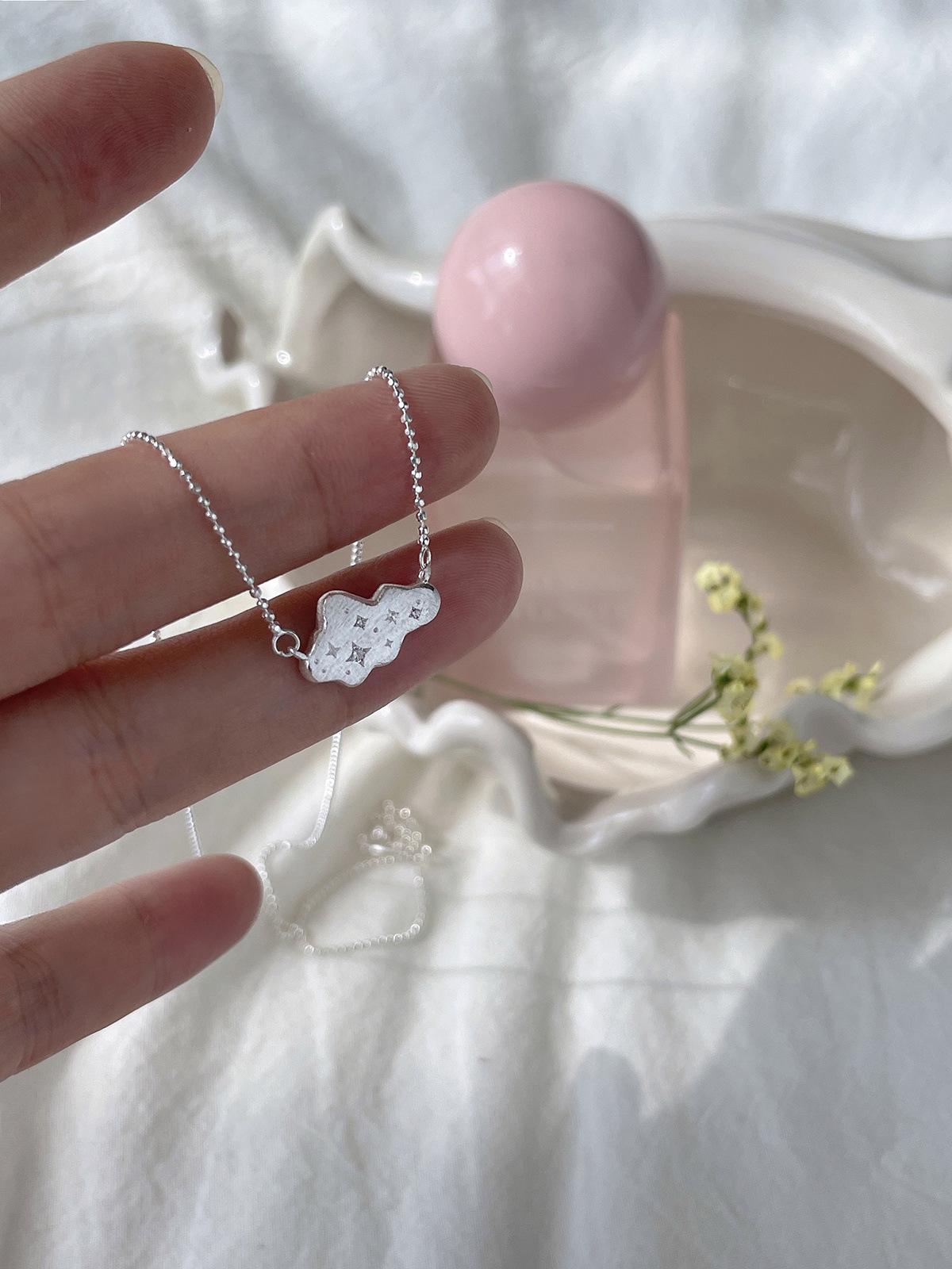 

Ожерелье в виде облака из стерлингового серебра 925 пробы, женская нишевая мода, высококачественная цепочка на шею из циркония, простая и изысканная, новая цепочка на ключицу 925 silver