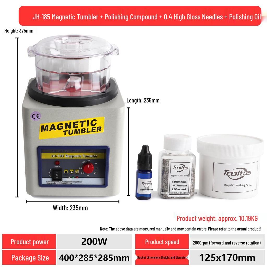 KT185 Magnetic Jewelry Polisher: Automatic Grinding and Deburring Machine