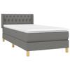 3130474 vidaXL Divan Bed and Mattress Dark Grey 90x190 Cm Fabric