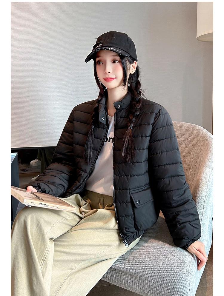 Solid Short Lightweight Warm Down Jacket for Women