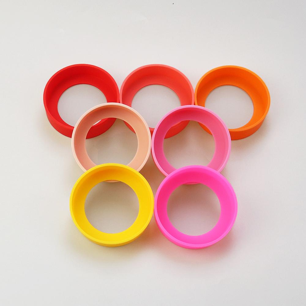 28 Colors 7.0CM Silicone Cup Bottom Cover Coaster Sleeve Water Cup Cover Sheath 70MM Wear-resistant Cup Bottom Cover
