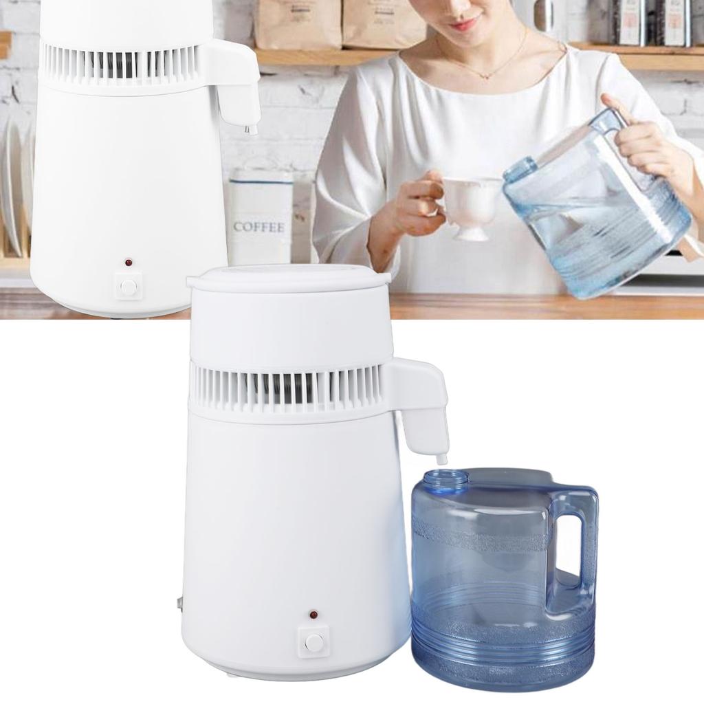 Water Distiller 4L Stainless Steel Automatic Over Temperature Distilled Water Maker for Home Laboratories Offices