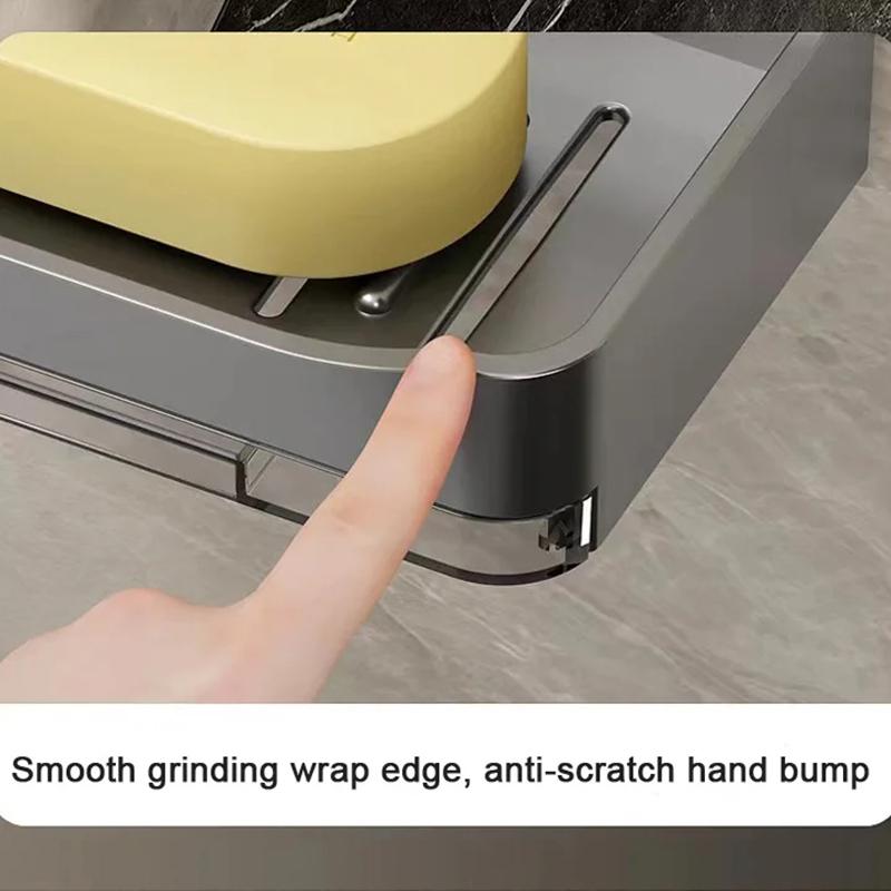 Bathroom Soap Holder Free-Punching Wall Mounted Soap Sponge Holder Organizer Double Drainage Soap Dish Bathroom Accessories