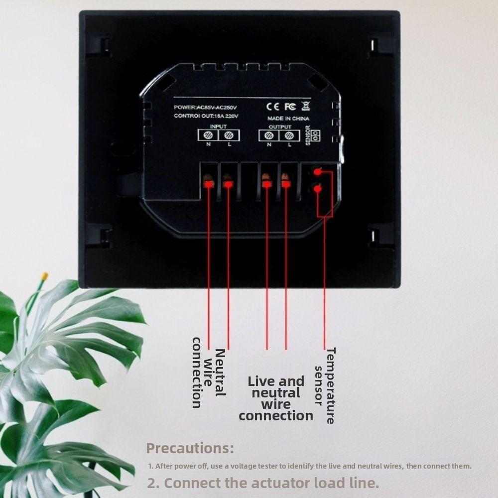 16A Current Smart Thermostat White Backlight Temperature Panel  Indoor Heating System