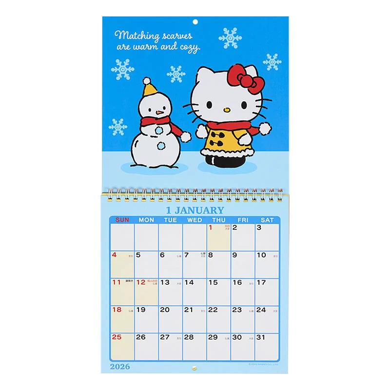 Sanrio Hello Kitty Nástěnný kalendář M 2026 Japonsko NOVÝ Postavy Sanrio