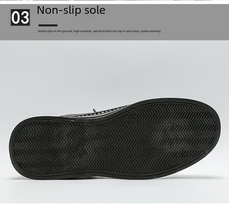 Men's High Top Casual Black Martin Boots for Spring and Autumn - Trendy All-Match Sports and Work Shoes.