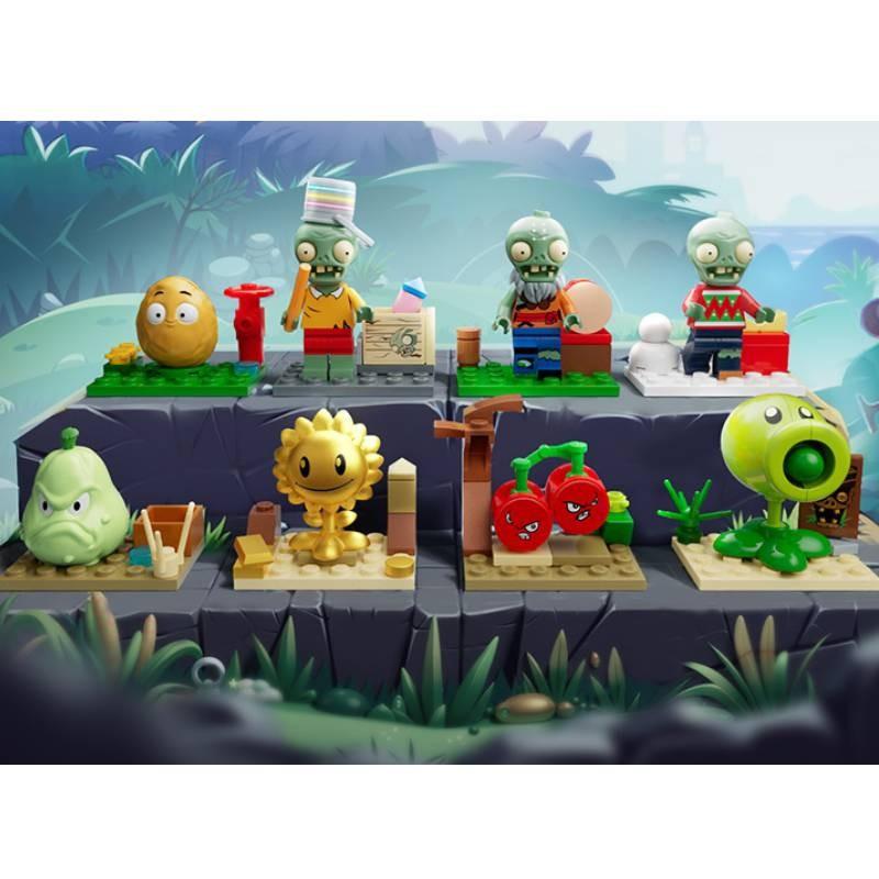 Plants Zombies Vs Building Block Assembling Toy Cartoon Gift Early Education