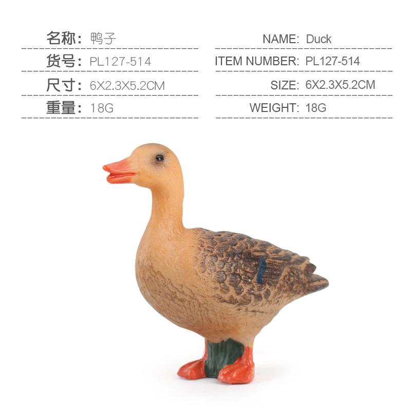 Mini Simulation Solid Farm Poultry Animal Model Rooster Hen Duck Goose Static Ornament Toy