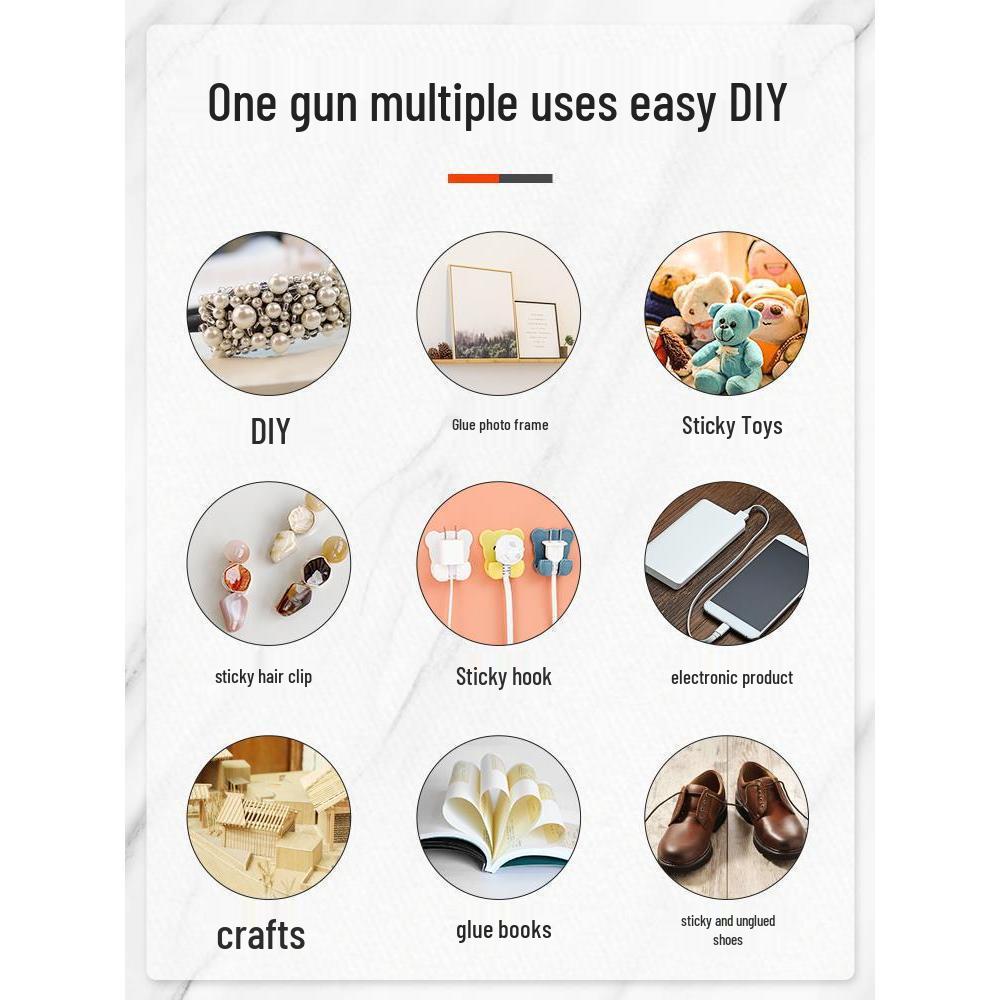 High Viscosity Hot Melt Glue Gun with 7-11mm Sticks for Children's Crafts and Household Use