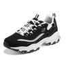 Skechers DLites 1.0 Panda Shoes Thick Sole Comfortable Versatile Casual Sports Height Increasing Low Top Dad Shoes Men Sneakers Black White 894129-BKW