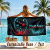Custom Text Beach Towel, Soft Absorbent Swimming Multi-use TowelFriday the 13th Jason Voorhees