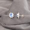 Tanzanite Gemstone 925 Sterling Silver Boho Jewelry Handmade Stud Earrings0.54" EE-151-4