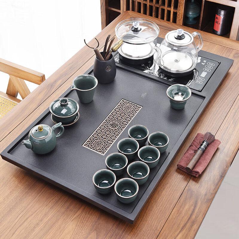 Modern Minimalist Automatic Tea Set with Quartz Stone Tray