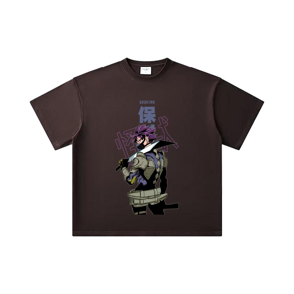 260 GSM Double Yarn 32 Count 100% Cotton Kaiju No 8 V12 Soshiro Print Unisex Heavy Cotton T Shirt