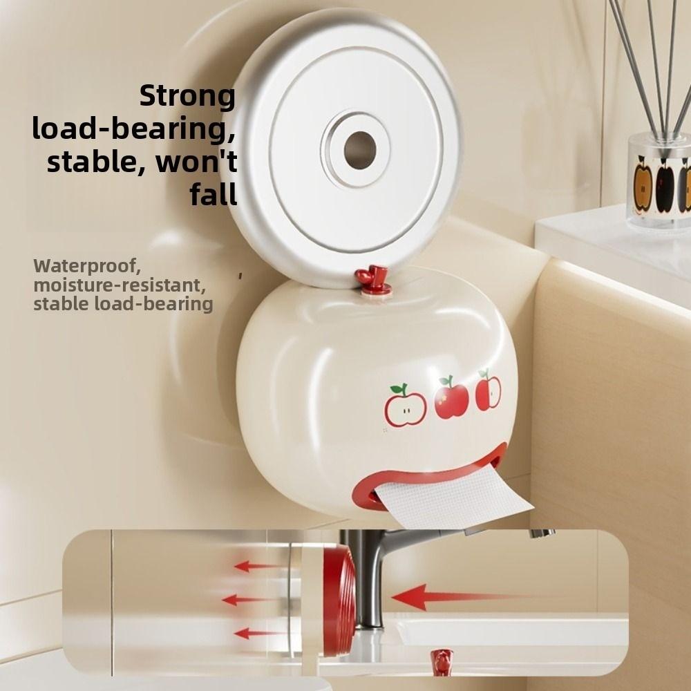 Fruit Shape Suction Cup Tissue Rack Cartoon Waterproof Roll Paper Storage Box Large Opening Punch-Free Toilet Paper Container