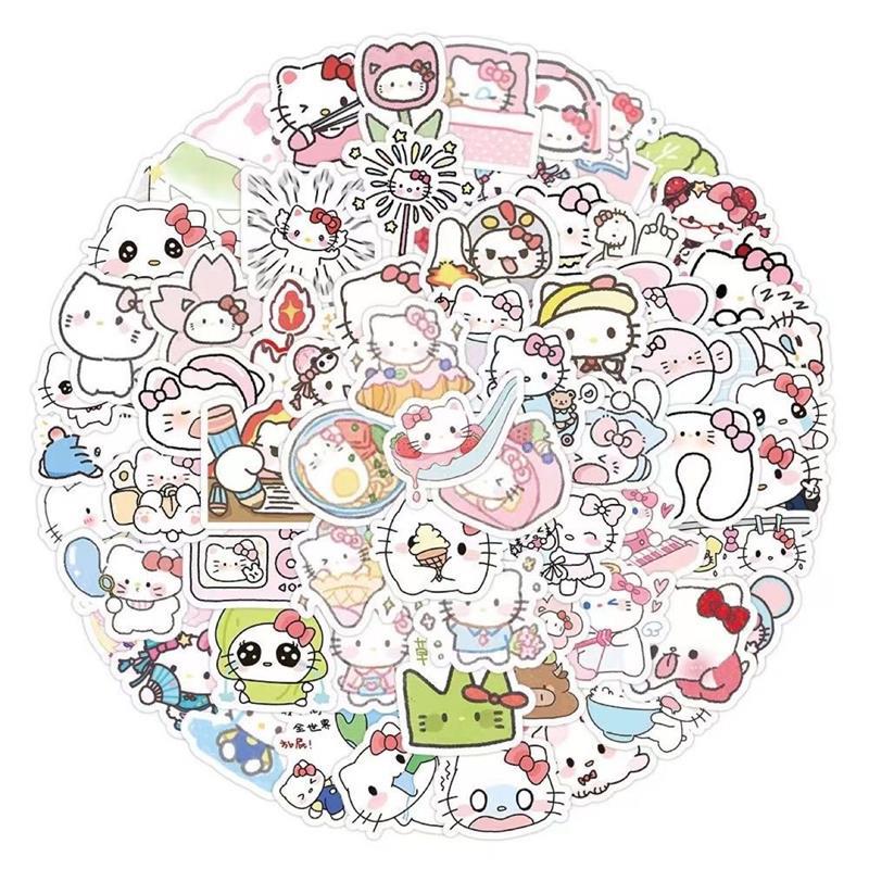 

100 Наклеек/Пакетик Милые Наклейки Hello Kitty Наклейка-Запечатка Для Телефона Ноутбука Чемодана Водонепроницаемые Декоративные Наклейки Детская Игрушка Подарок