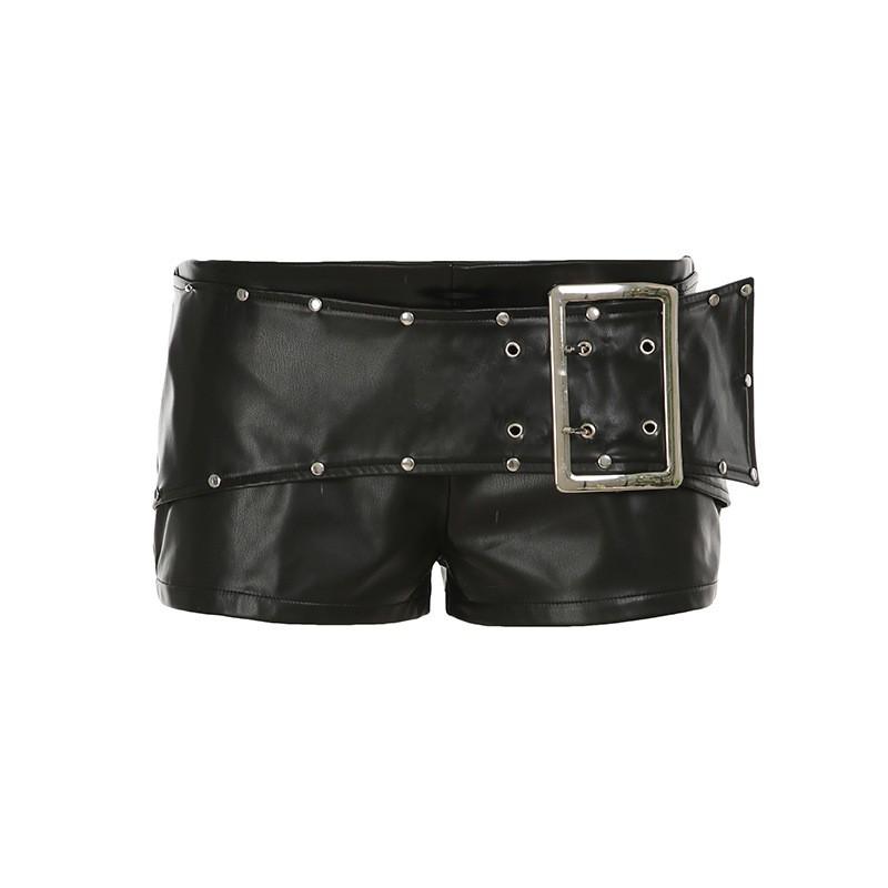 Rock Chic PU Leather Shorts With