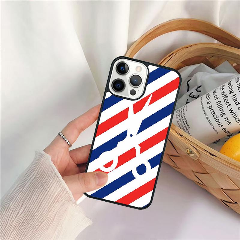 

Barber Stripes Scissors Phone Case For iPhone 17 Air 16 15 14 11 12 13 Pro MAX Plus coque Cover Shell iPhone 11pro max