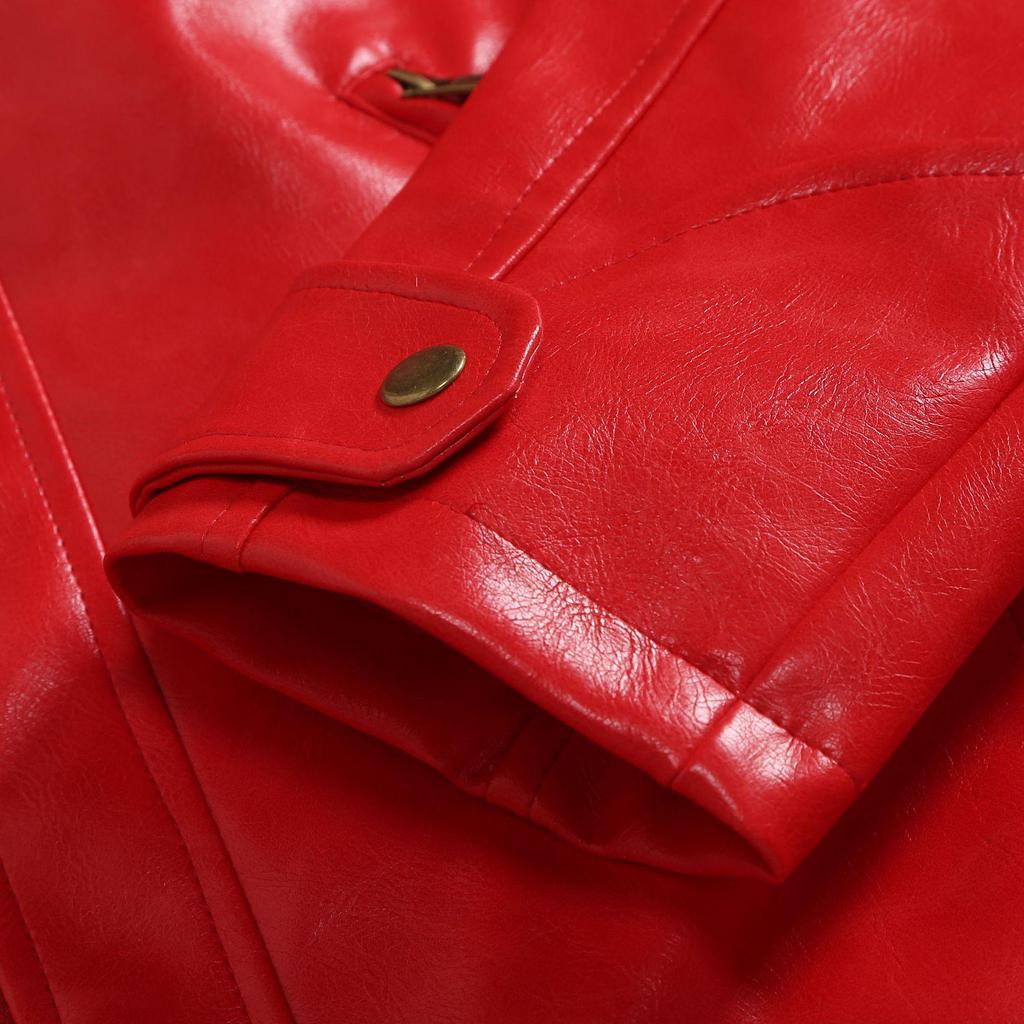 2023 Herren Lederjacke im Used-Look - Europäischer & Amerikanischer Punk-Stil mit Stehkragen