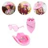 LED Rhinestones Cowboy Costume Set Wide Brim Western Hat Neck Scarf Sunglasses Adult Girl Cosplay Party Accessories 3pcs