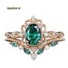 Smyckestillbehör Strassringar Gröna Kristallringar Modeaccessoar Zirkonringar Kvinnor