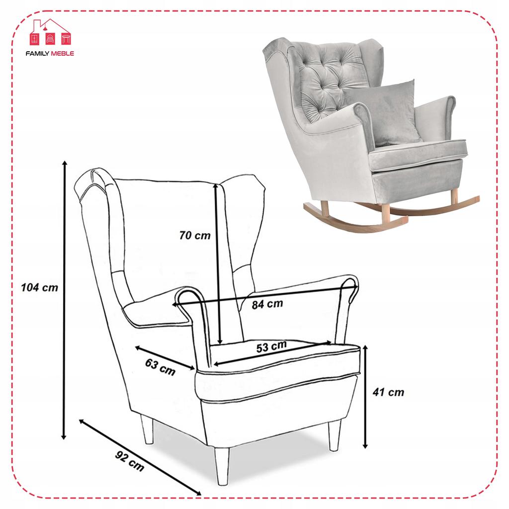 Gaja Wing Chair, Scandinavian Rocking, Family Mebl, Ash-gray, Light Gray