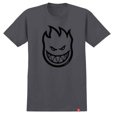 Spitfire Wheels BIGHEAD LOGO Skateboard T Shirt CHARCOAL/BLACK Unisex T-Shirt