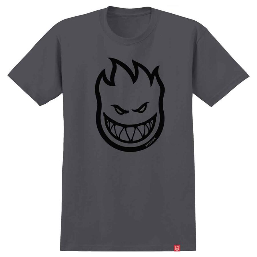 Spitfire Wheels BIGHEAD LOGO Skateboard T Shirt CHARCOAL/BLACK Unisex T-Shirt S