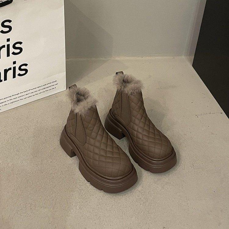 

Ботинки Martin с толстой подошвой и толстым каблуком, детские осенне-зимние утепленные зимние сапоги, сохраняющие тепло, новые короткие сапоги 2024 года 40