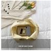 Wrinkle Design Nylon Bucket Bag Open Top Shoulder Crossbody Purse for Women