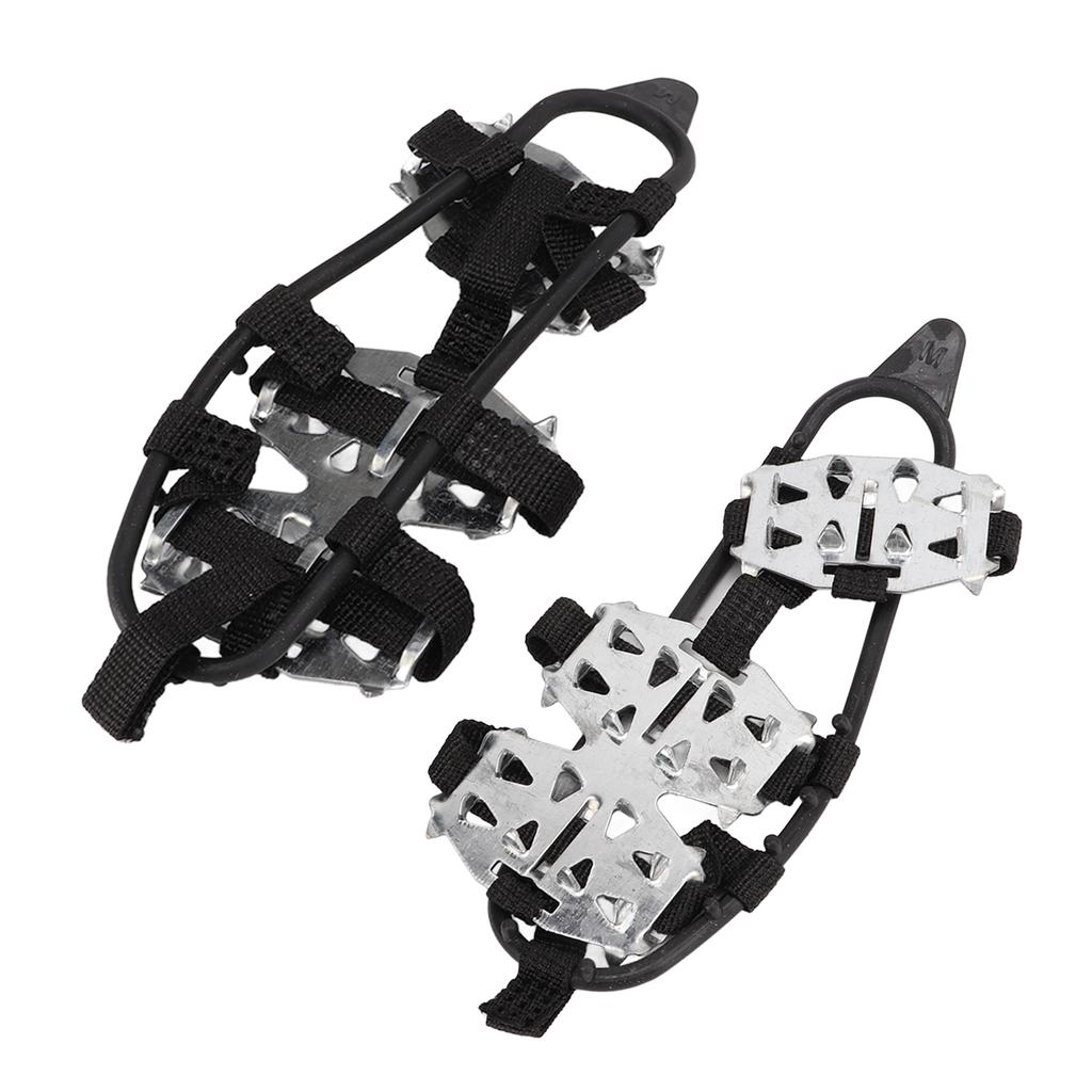 1 Pair 24 Teeth Climbing Crampons Stainless Steel Antiskid Outdoor Snow Ice Shoe Covers