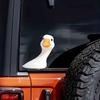 Transparent Pattern Decal Cartoon Big White Goose Static Sticker, Removable PVC Decorative Creative Store Window Sticker Decal, Reusable Film for Home
