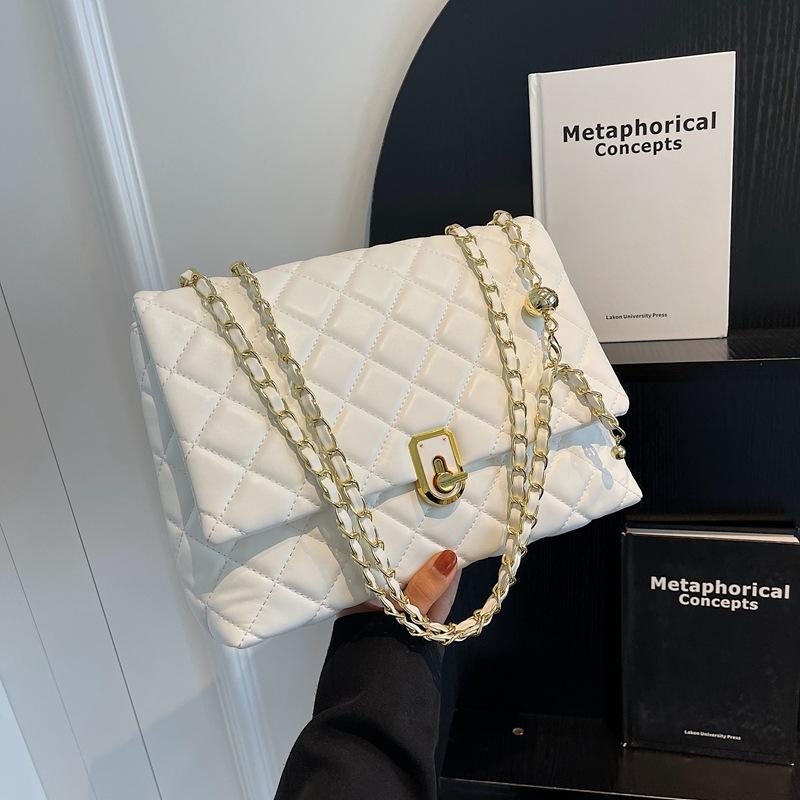 High-end diamond bag women's new trendy fashion underarm small square bag chain messenger bag